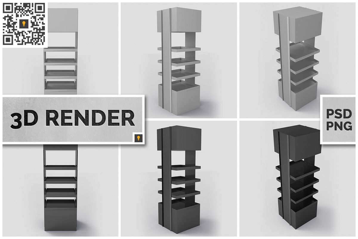 Promotional Store Shelf Stand 3D Render example image 1