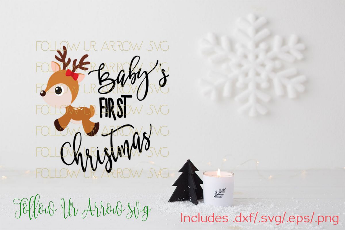 Download Baby's First Christmas Girl and Boy Reindeer (10947) | SVGs | Design Bundles