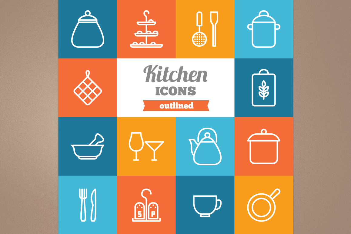 Outlined Kitchen Icons example image 1