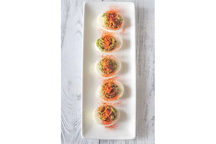 Guacamole and bacon deviled eggs example image 1