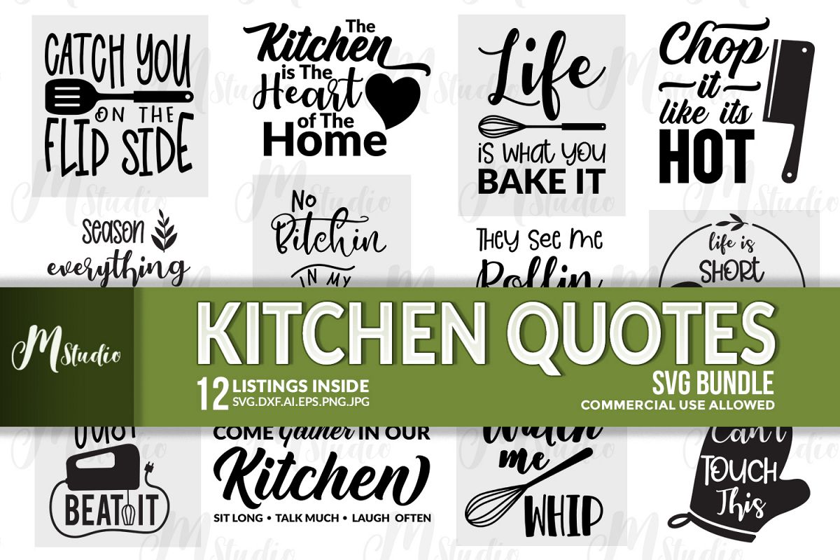 Kitchen Quotes svg bundle example image 1
