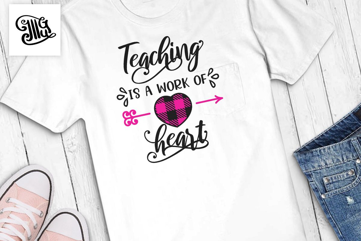 Teacher Valentines day svg example image 1