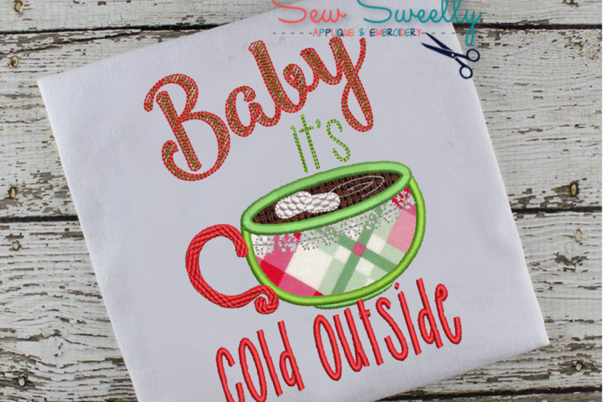 Baby it's Cold OutsideApplique Embroidery Design example image 1