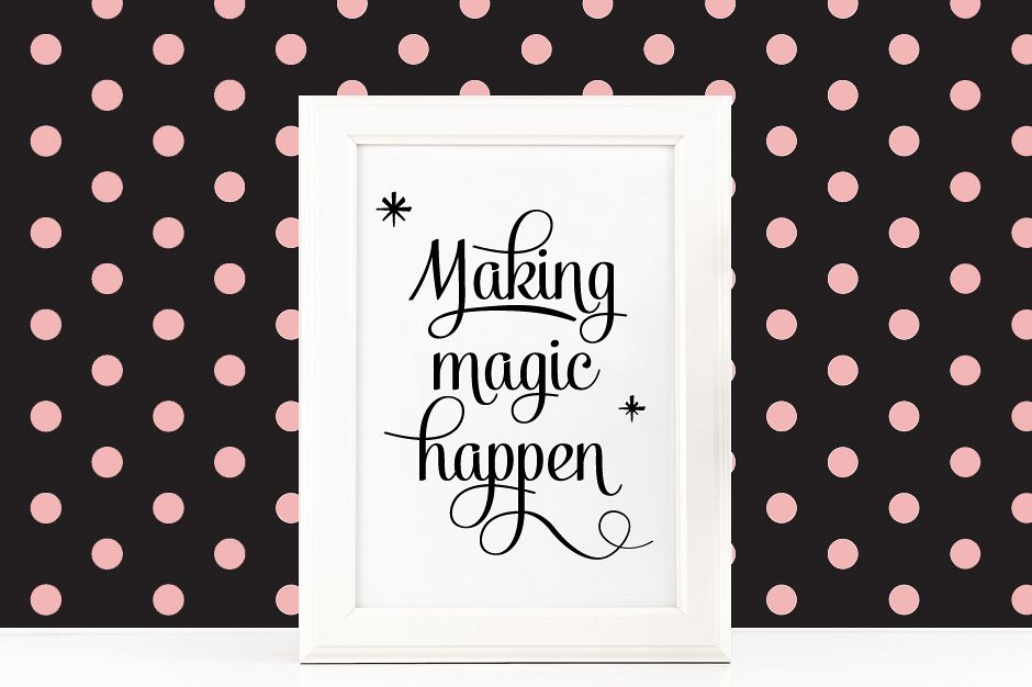 Making Magic Happen Poster Inspirational Quote to Print in Black + SVG files example image 1