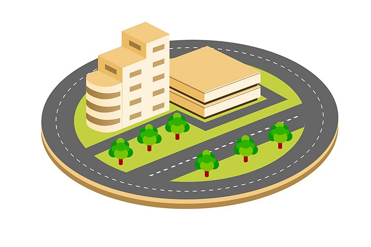 City isometric houses example image 1