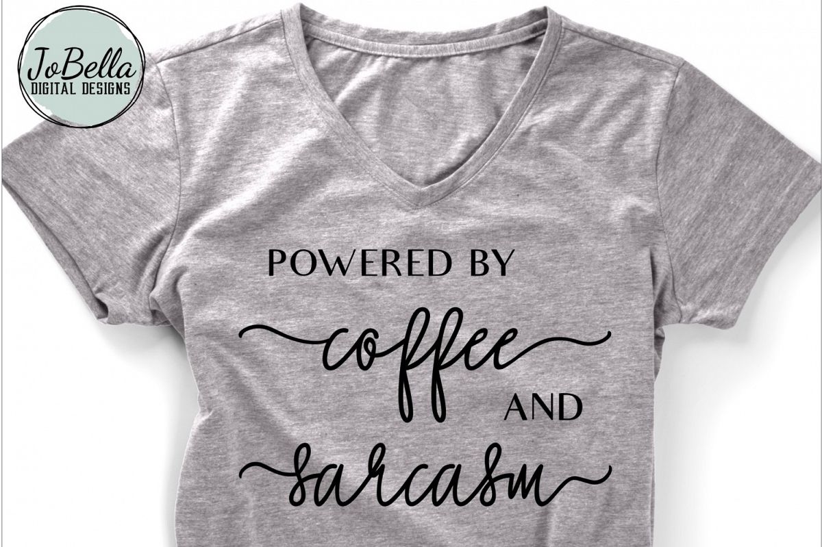 Powered by Coffee and Sarcasm SVG and Printable example image 1