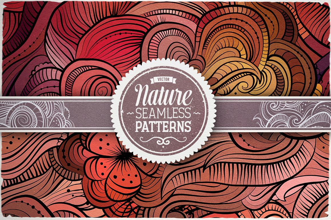 10 Nature Seamless Patterns Set example image 1