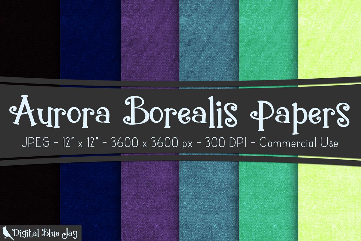 Digital Paper Textured Backgrounds - Aurora Borealis example image 1