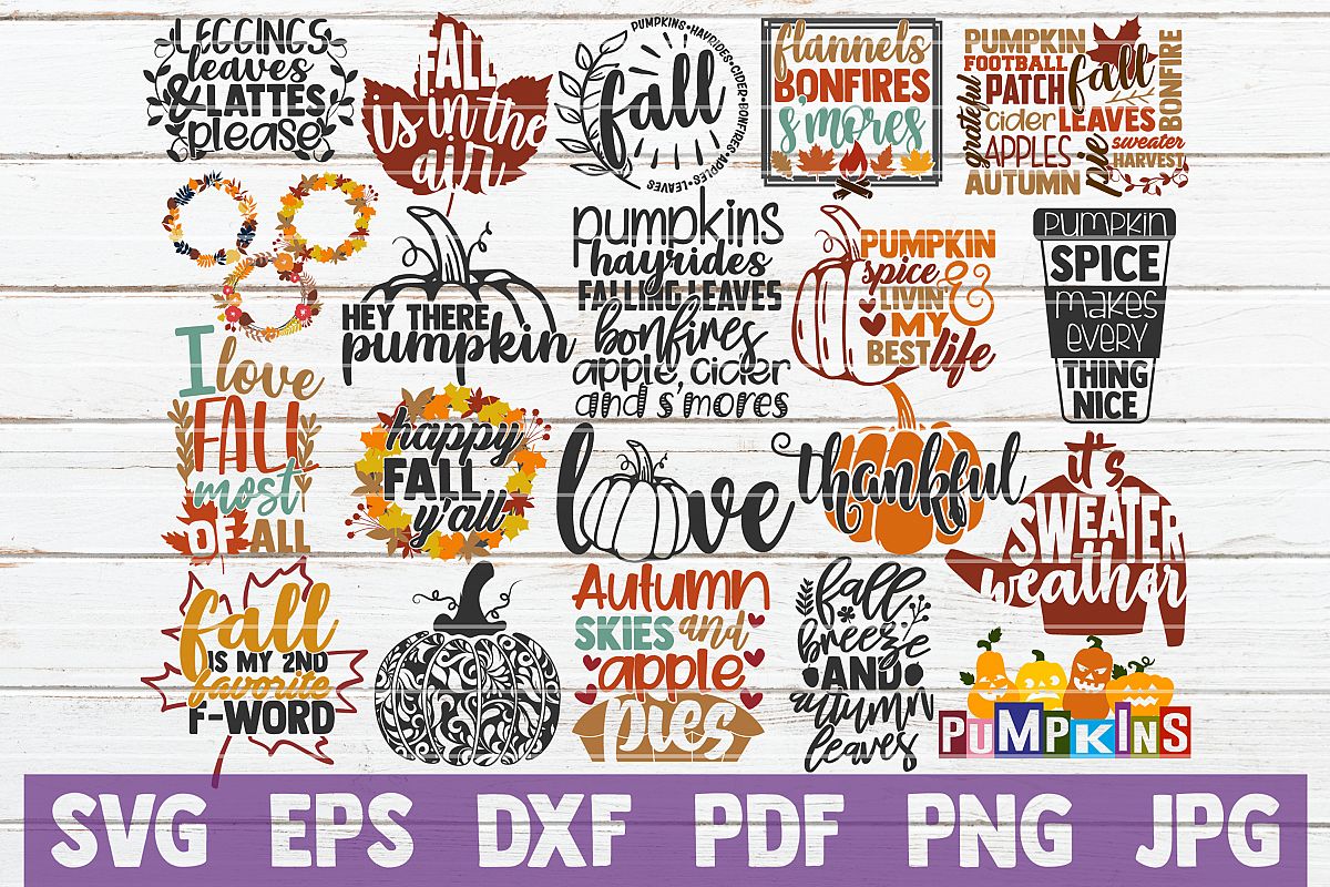 Fall SVG Bundle | SVG Cut Files | Autumn SVG Print example image 1