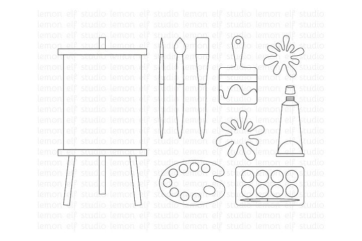 Painting Supplies-Digital Stamp (LES.DS07) example image 1
