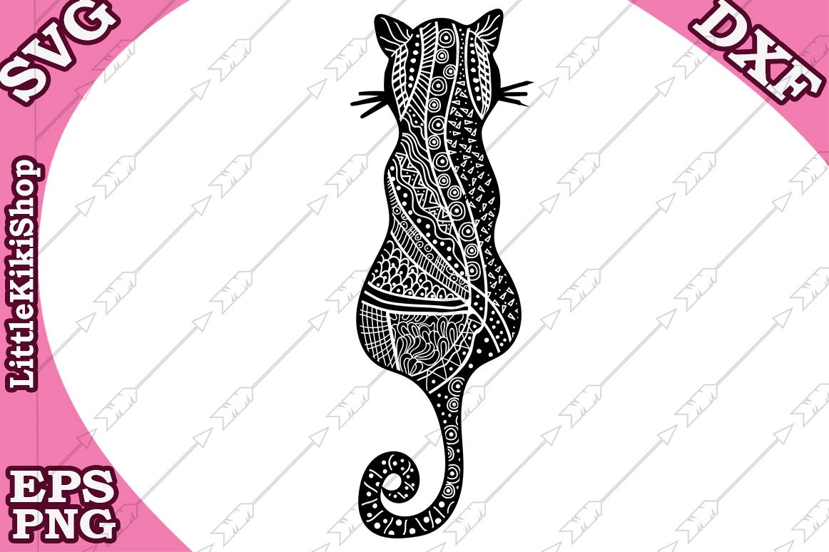 Download Zentangle Cat Svg, MANDALA CAT SVG, Zentangle Animal Svg