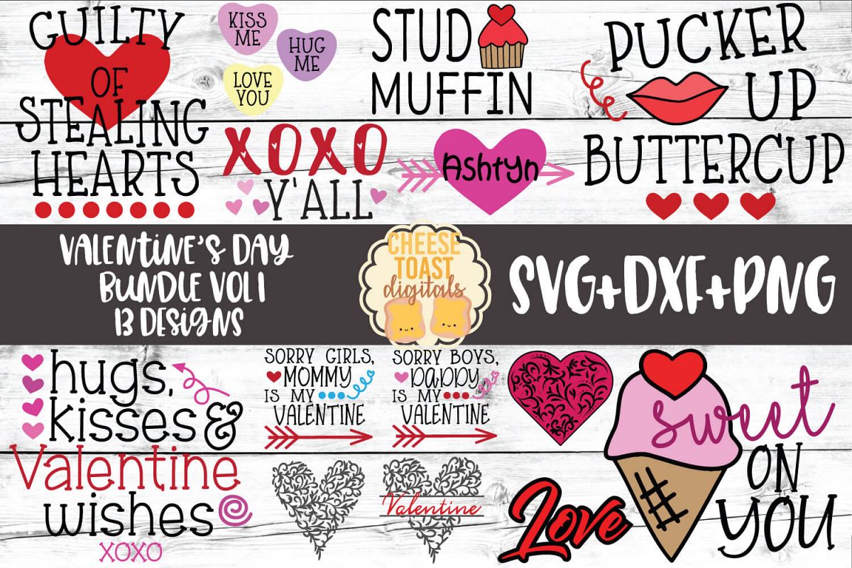 Download Valentine S Day Bundle Vol 1 Svg Png Dxf Cutting Files 175643 Svgs Design Bundles