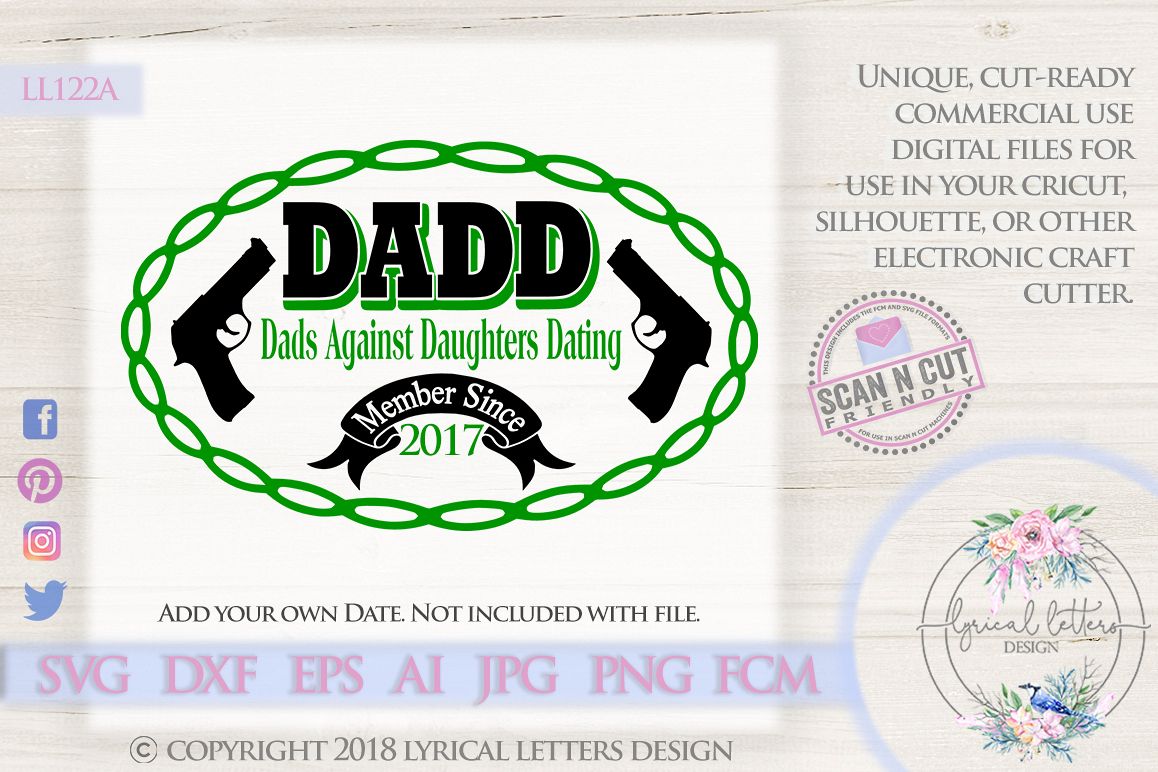 Dads Against Daughters Dating Father's Day SVG LL122A example image 1