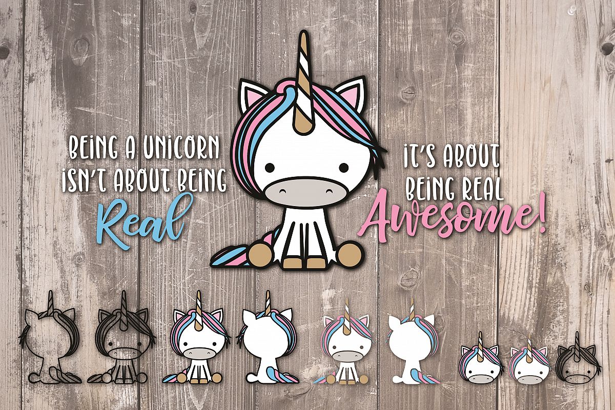 Unicorn, Fantasy, Pretend, Magical, cut file & more example image 1