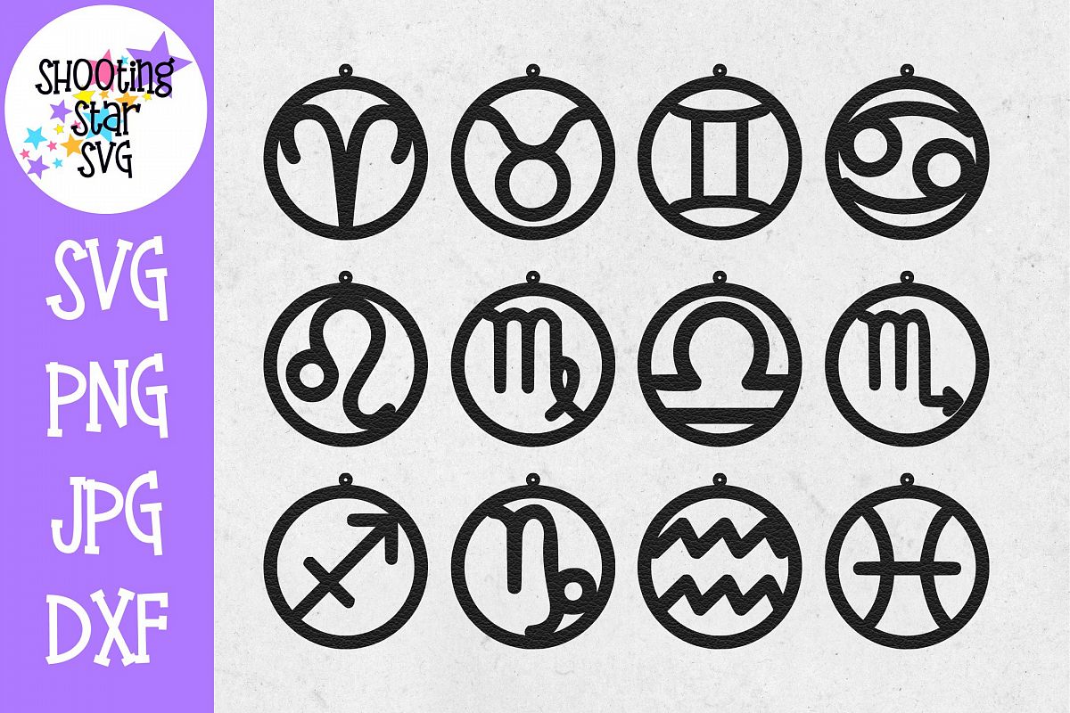 Astrology Earring SVG Template - Earring SVG - Zodiac SVG example image 1