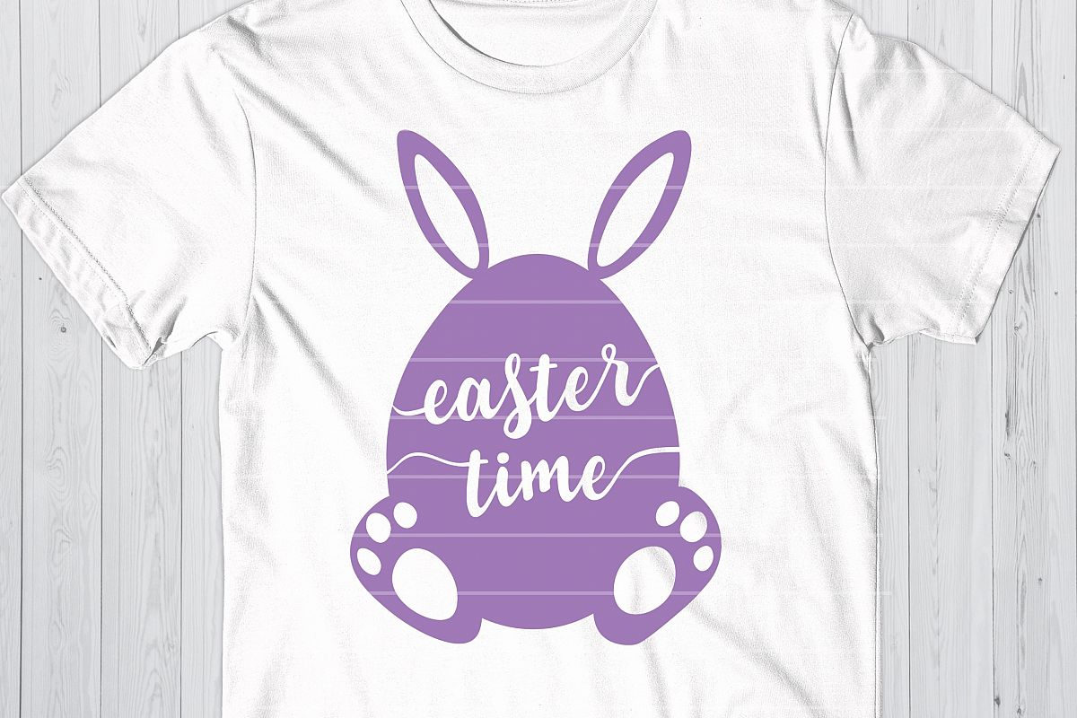 Easter Time SVG, Easter Bunny Cut File, Easter Egg SVG example image 1