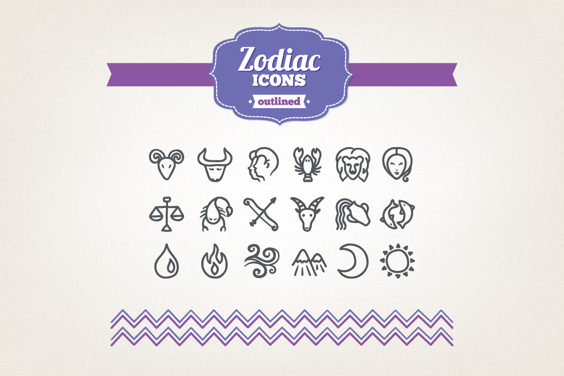 Hand Drawn Zodiac Icons example image 1