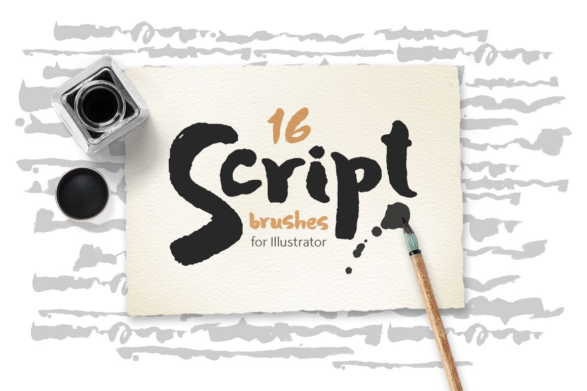 Script Brushes for Illustrator example image 1