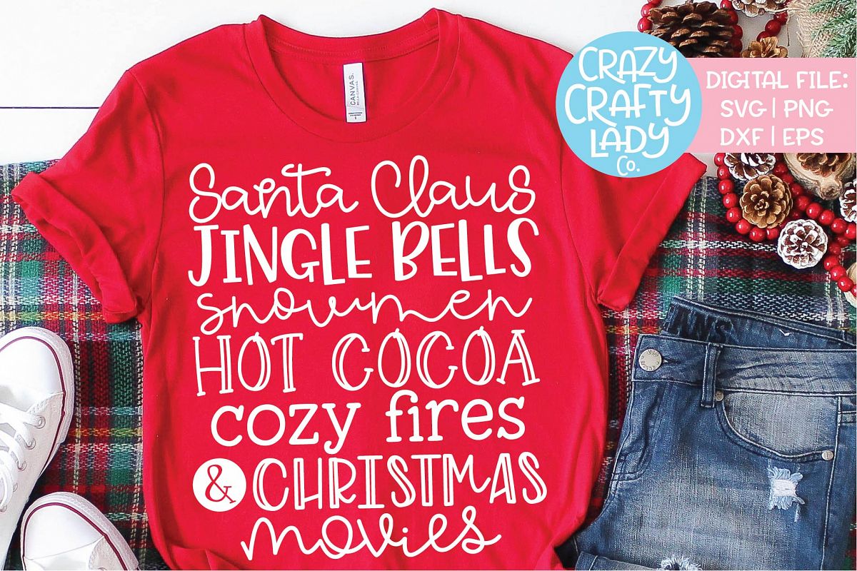 Santa Claus Jingle Bells Snowmen SVG DXF EPS PNG Cut File example image 1