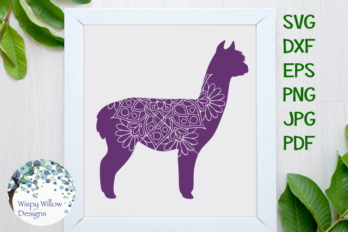 Alpaca Mandala Animal Zentangle SVG example image 1