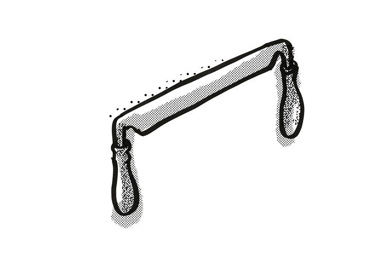 drawing-knife Woodworking Hand Tool Cartoon Retro Drawing example image 1