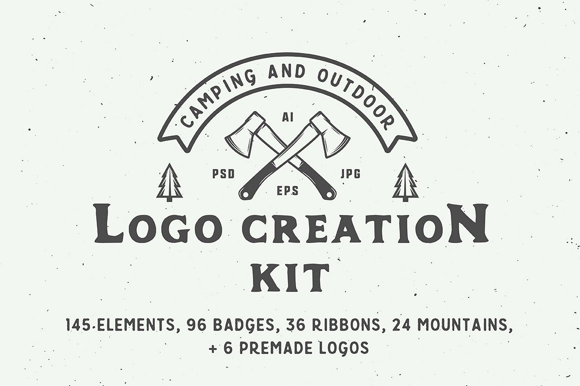 Camping Outdoor Logo Creation Kit example image 1