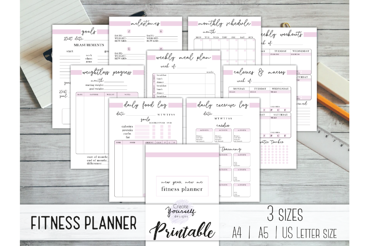 Fitness Planner Printable Weight Loss Tracker