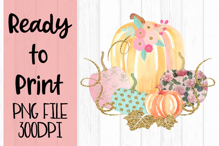 Pastel Vintage Pumpkins Ready to Print example image 1