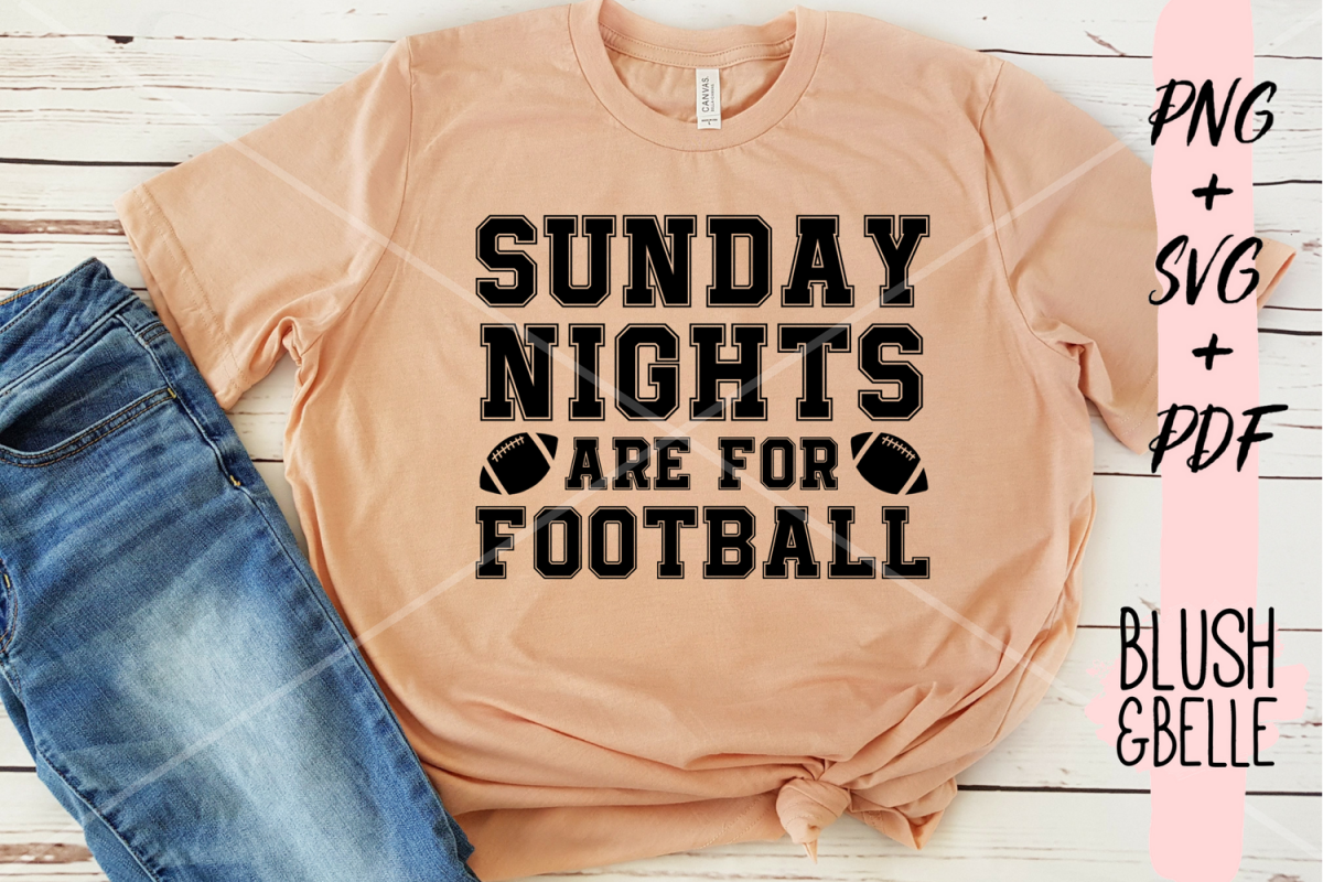 Sunday Nights Are For Football - PNG, SVG, PDF example image 1