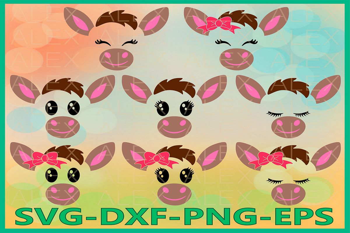 Donkey Svg Files, Donkey face svg, Donkey Eyelashes example image 1