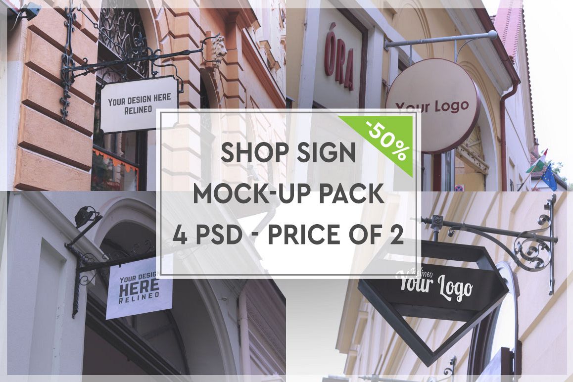 Shop Sign Mock-up Pack #1 example image 1
