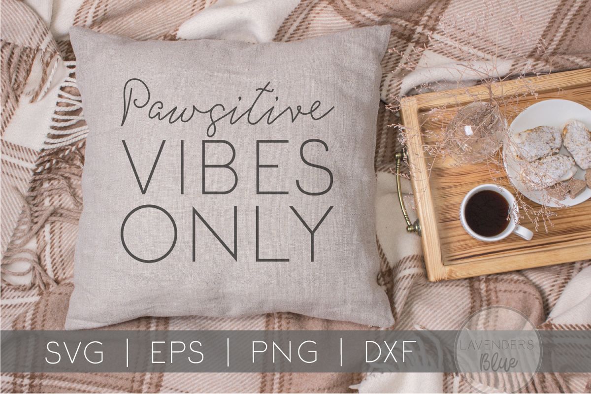 Pawsitive Vibes Only SVG | Dog Cat Lovers SVG | Dog Quotes example image 1