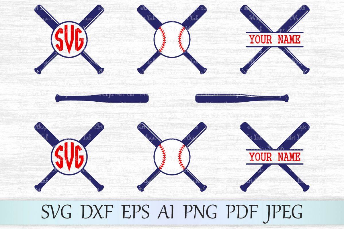 Baseball monogram svg file, Baseball bat svg (89546) | SVGs | Design