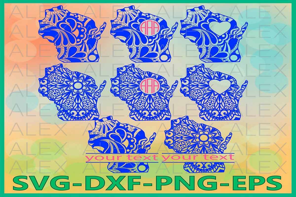 Wisconsin State SVG, Wisconsin Mandala SVG, Wisconsin Svg example image 1