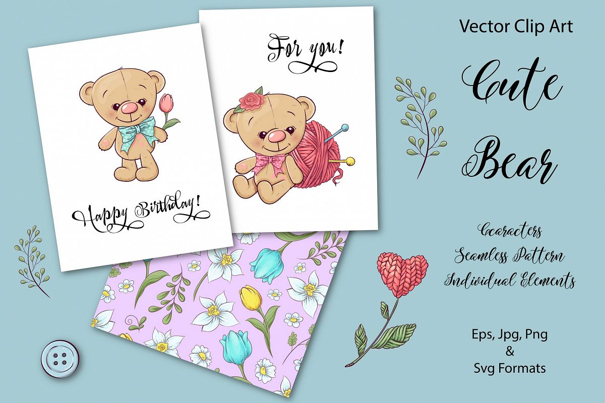 Cute Bear - vector clip art example image 1