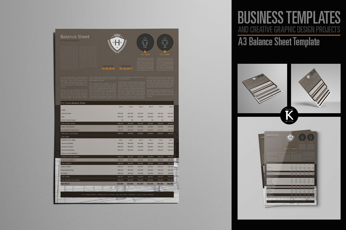 A3 Balance Sheet Template example image 1
