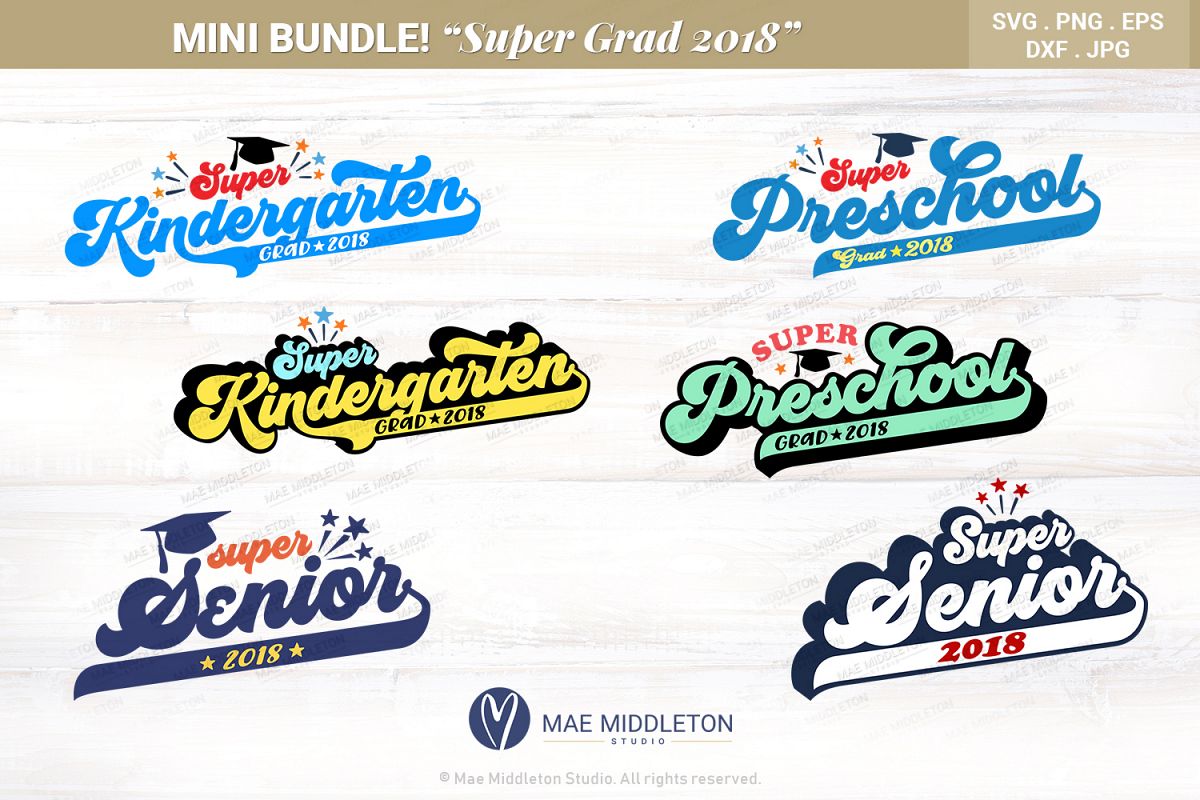 Mini Bundle Preschool, Kinder, Senior Grad - editable years example image 1