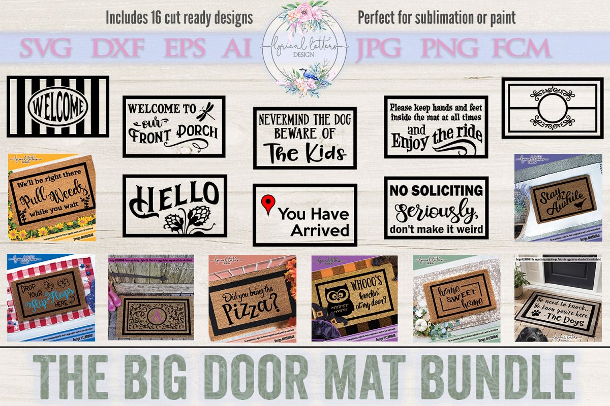 The Big Door Mat Bundle of 16 SVG Cut Files LLBB004 example image 1