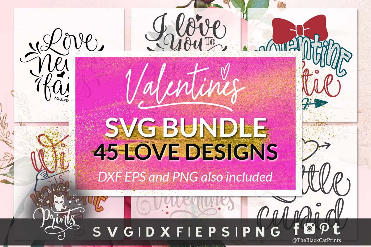 Valentines bundle SVG DXF EPS PNG example image 1