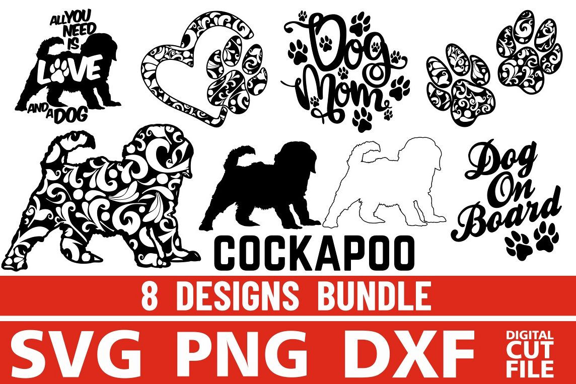 8x Cockapoo Bundle svg ,Dog Shapes svg,Silhouettes, Vector (352414 ...