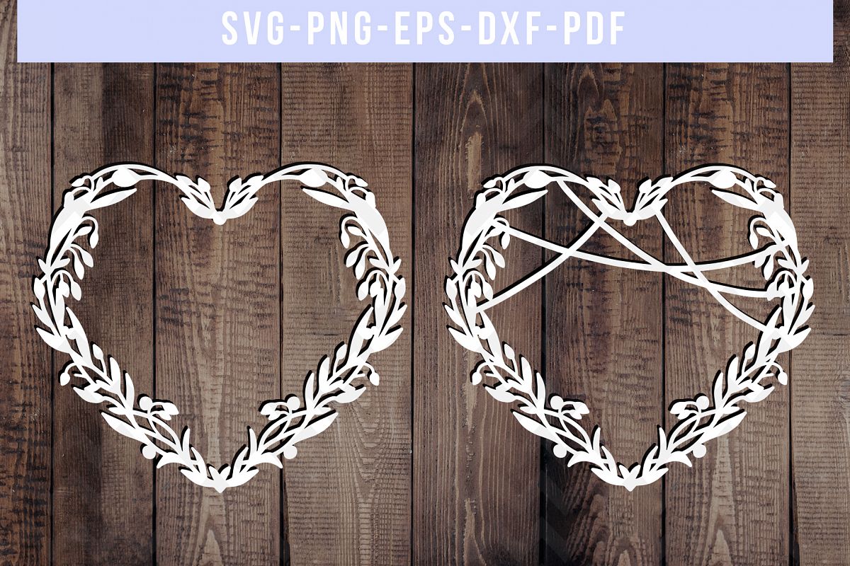 Download Heart Frame SVG Cut File, Wedding Papercut, DXF, PDF, PNG