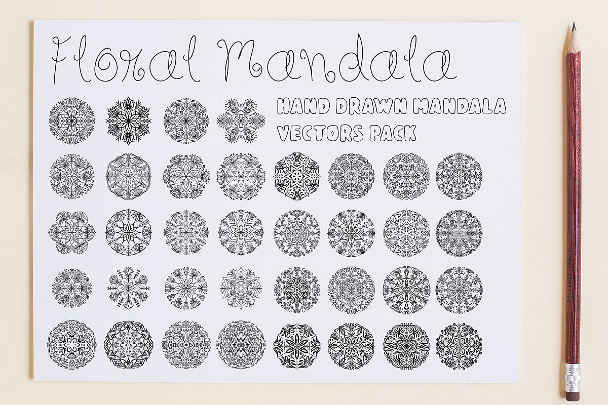 Download Floral Mandala Vector Pack 258054 Illustrations Design Bundles