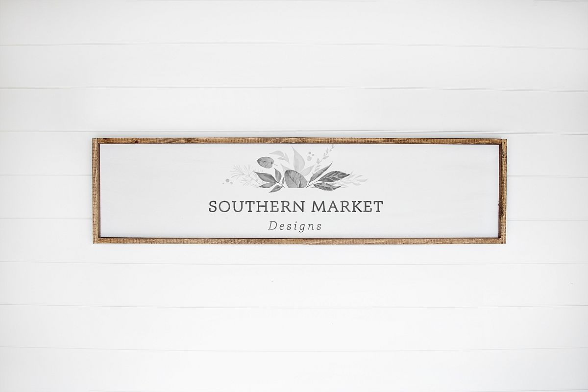 12x48 Wood Sign Mock Up Styled Stock Photo example image 1
