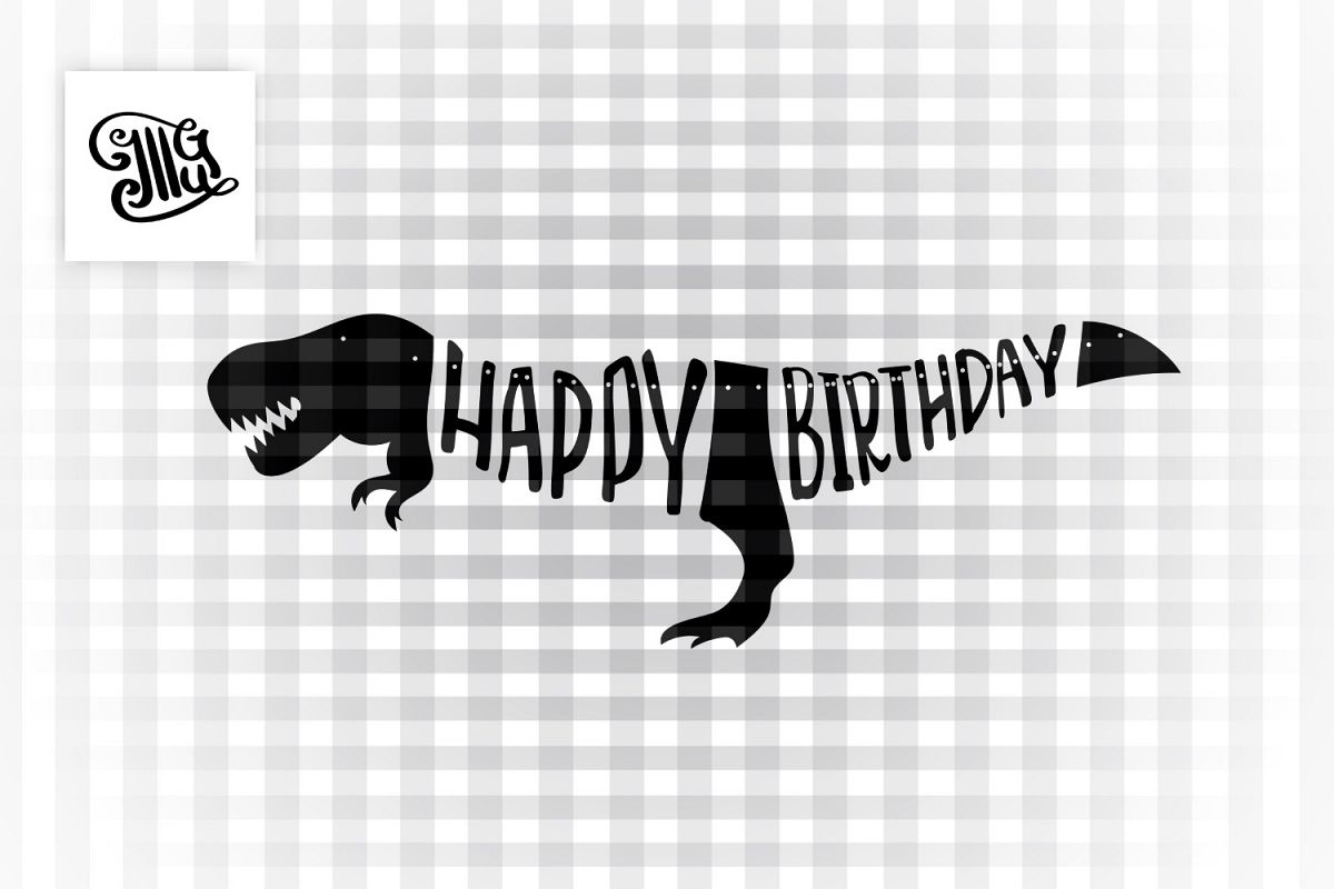 Download Dinosaur Happy Birthday banner (312475) | SVGs | Design ...