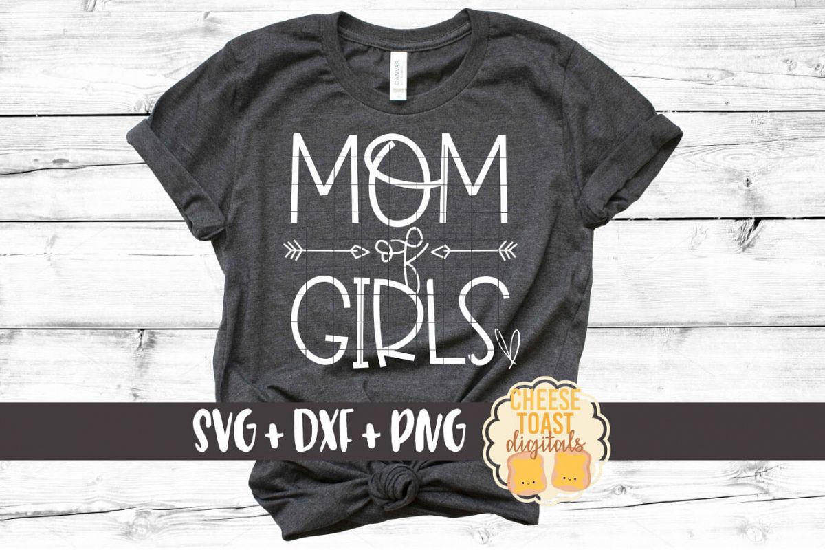Mom of Girls - Mom SVG PNG DXF Cut Files example image 1