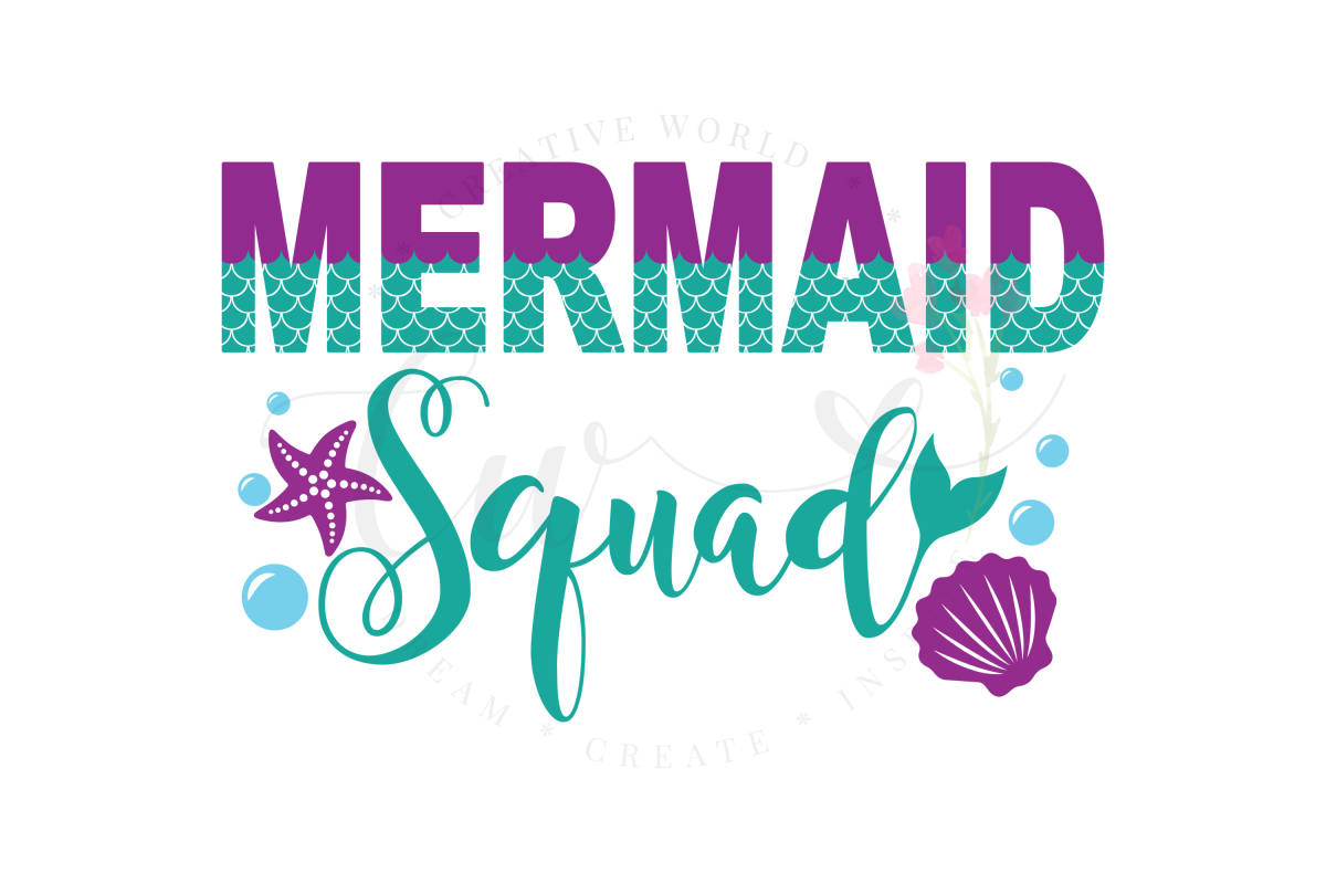 Mermaid Squad SVG | Mermaid Squad |Mermaid Birthday Girl svg example image 1