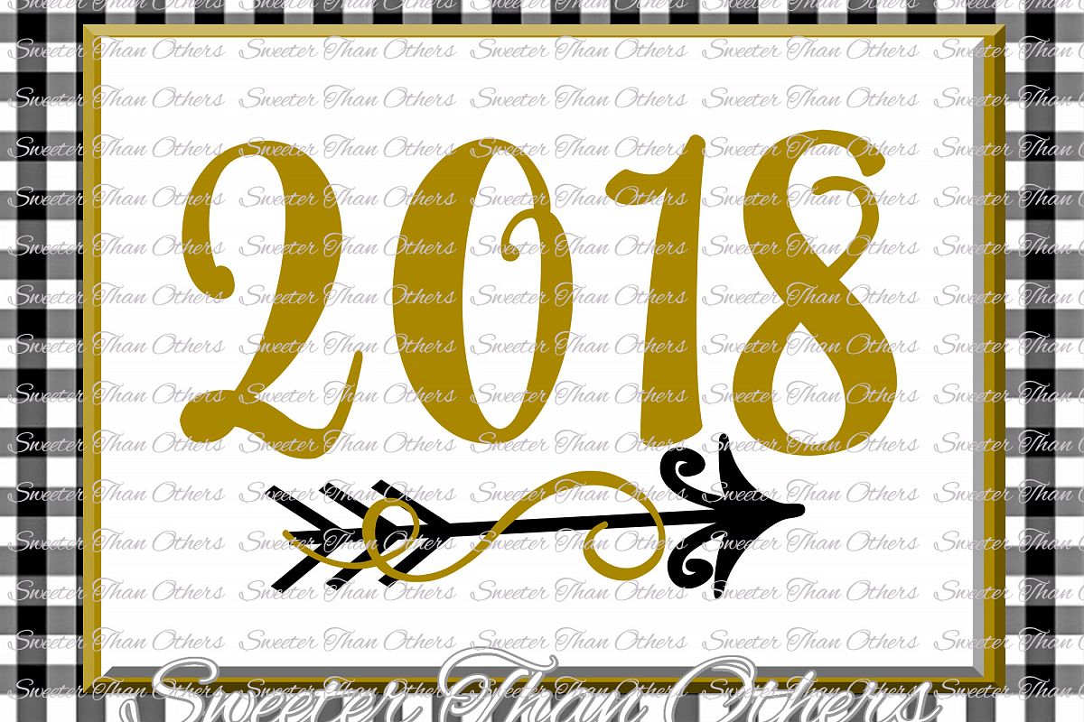 2018 svg, New Year 2018 SVG example image 1