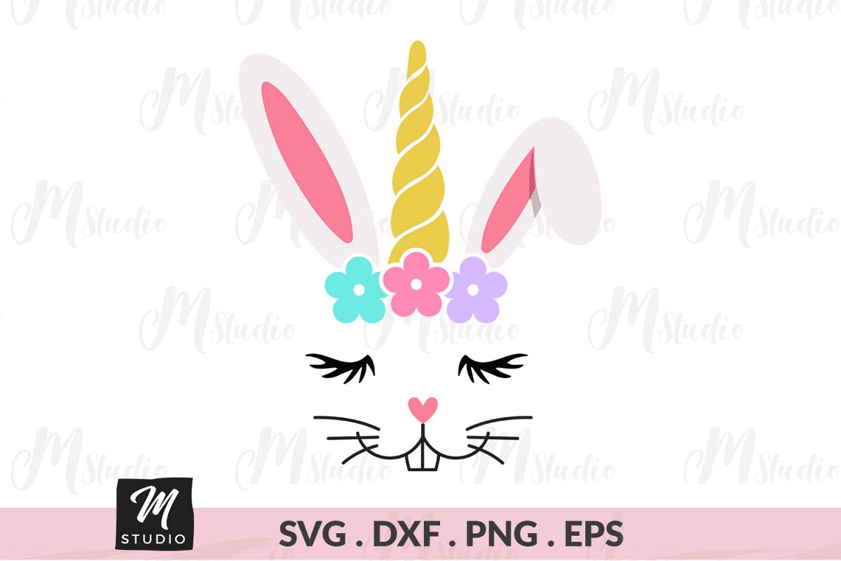 Easter Bunny unicorn svg. example image 1