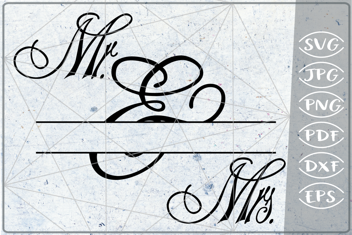 Download Mr. & Mrs. Split Monogram Frame Crafters Wedding SVG File