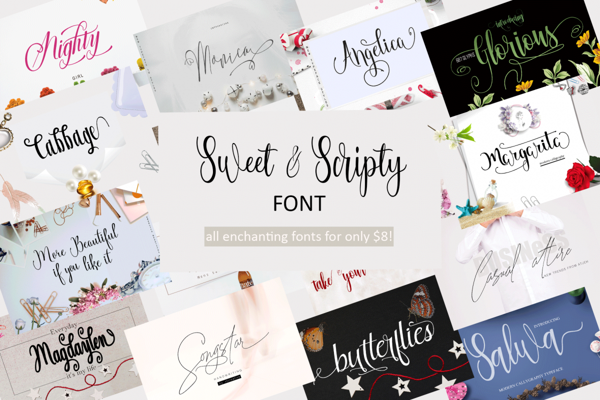 All Sweet & Scripty Fonts-For Only $8! example image 1